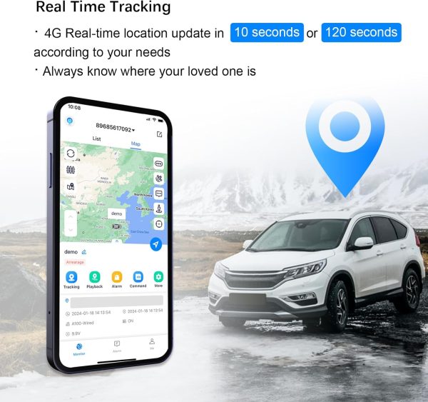 GPS Tracker for Vehicles Cars Long Battery Life up to 12 Months, Strong Magnetic, 10S Instant Updates, Geo-Fence, 4G Real Time Car Tracker Device Hidden Vehicle Tracking Devices, Subscription Needed - Image 5