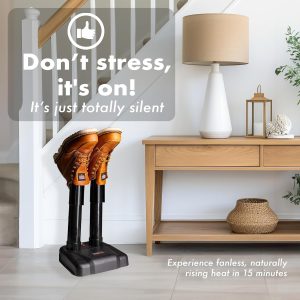 JobSite Boot Dryer – Silent Shoe Dryer & Warmer For Work Boots, Gloves & Shoes – Fanless Convection Dry – Helps Reduce Odor